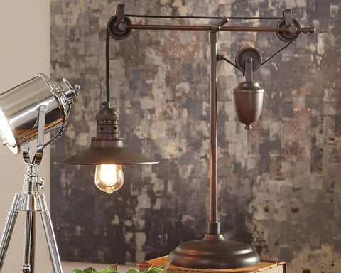 Urban Industrial 29.5 Inch Metal Desk Lamp With Adjustable Arm And Shade Bronze Finish in modern home office setting