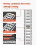 E-Track Tie-Down Rail Kit 32-Piece 5-Foot Set with 8 Steel Rails showing anti-cut edge treatment and alloy steel material