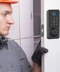Installation of Keyless Entry Door Lock With Fingerprint And Touchscreen Keypad That Really Locks It Down Five Ways To Unlock