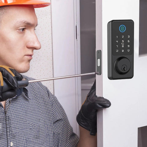 Installation of Keyless Entry Door Lock With Fingerprint And Touchscreen Keypad That Really Locks It Down Five Ways To Unlock