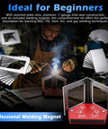 Welding Practice Kit With 40 Mild Steel Coupons And A Welding Magnet for MIG TIG Stick Arc Welding, assorted plate sizes