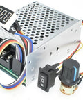 Adjustable Digital Display Motor Speed Controller For DC Brushed Motors 10 To 55 Volt 60 Amp PWM with digital display and wiring