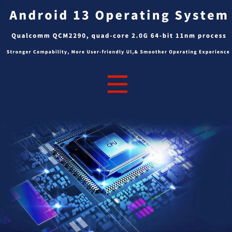 Android 13.0 2D Barcode Scanner PDA Handheld POS Terminal CPU chip illustration on circuit board