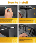 Installation steps for the 48 Inch Heavy Duty Wall Mounted Tool Organizer Rack With Three Rails And Six Adjustable Double Hooks