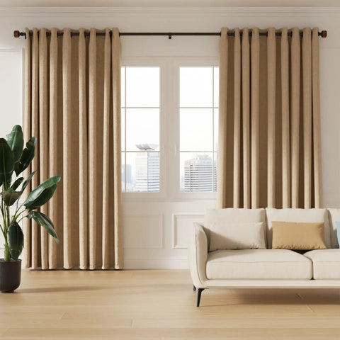 Imitation Wood Grain Curtain Rod Set 1 Inch Diameter Heavy Duty Adjustable Drapery Rods For Windows 48 To 84 Inches