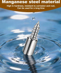Manganese steel screw in water showing high hardness and corrosion resistance for durable usage.