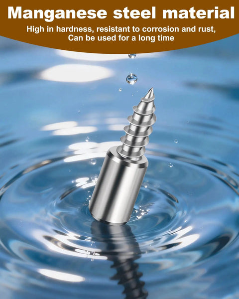 Manganese steel screw in water showing high hardness and corrosion resistance for durable usage.
