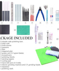 Pro Grade Modeler Tools Set 55 Pcs Deluxe Craft Kit For Gunpla Building And Car Model Projects includes various tools and accessories displayed.