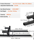 Diagram of Workhorse Clamp On Pallet Forks For Tractors And Skid Steers, 2000 Lbs Capacity, 43 Inch, showing dimensions and parts