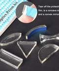 Six Piece Acrylic Glass Light Prism Set For Physics Lab Teaching Includes Triangular Semicircular Rectangular Biconvex And Biconcave Lenses Plus Concave Convex Mirror