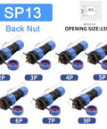 Waterproof Panel Mount Back Nut Connectors Socket Set IP68 For Electrical Cables 6Pin SP13 SP16 SP17 SP20 SP21 100 Sets Built Tough Metal Construction Weatherproof Easy Install display