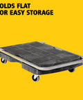 Convertible Folding Utility Dolly Cart Platform Truck With Wheels 250 Lb Capacity For Moving And Hauling In Warehouse Or Office Collapsible Design Non Marking Casters Ergonomic Three Position Handle For Push Pull Or Flat Fold, folded flat