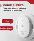 Hardwired Smoke Detector With 10 Year Battery Backup And Loud Voice Fire Alert For Houses 120 Volt Plug And Play Wiring 3 Pack with clear voice alerts.
