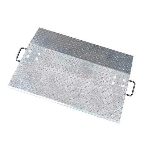 Top Shelf 48 Inch Aluminum Dock Plate 4000 Lb Heavy Duty Loading Ramp With Handles, No Nonsense Treadplate for hand trucks.