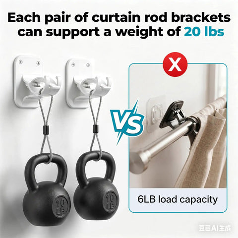 Renters Are Gonna Swear By These No Drill Curtain Rod Brackets Holding Twenty Pounds Without Messing Up Drywall Slick Adhesive Holders Fit Rods From 0.6 To 1.5 Inches Keeping Apartment Walls Straight Pristine For Modern Homes