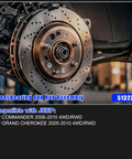 Front Wheel Bearing And Hub Assembly For Jeep Grand Cherokee 2005-2010 And Commander 2006-2010 5-Lug With ABS Drop-In Replacement Part Easy Install 4WD Or RWD Premium Quality Wheel Hub Bearing shown installed on vehicle