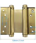 Brass Finish Double Action Spring Hinges 4 Inch Stainless Steel Self Closing For Cafe And Saloon Doors Swing Both Ways