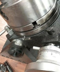 Top view of 8 Inch Precision Tilting Rotary Table With Badass Build Quality And Killer 4 Jaw Independent Chuck Sweet 0 To 90 Degree Tilt Range Smooth 360 Rotation And Ripper Accuracy For Serious Shop Workholding Needs.