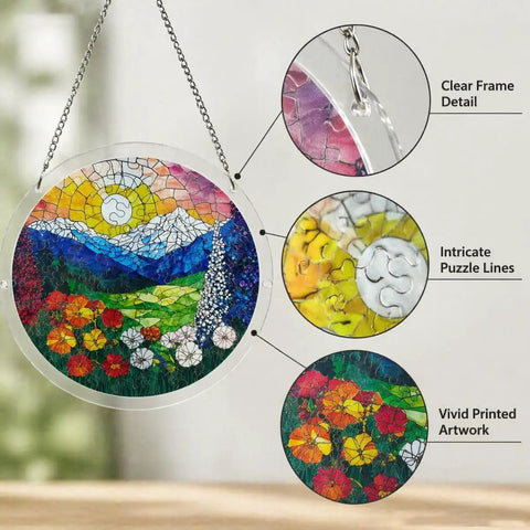 Colorful 83 Piece Little Bird Suncatcher Puzzle Kit For Doors Garden And Window Hanging Dope DIY Suncatcher Kit with details