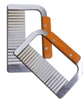 Front view of Guardians Crinkle Chopper set of 2 with wooden handles and stainless steel wavy blades