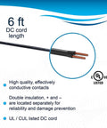 6 ft DC cord in Must Have Replacement 6V DC 1A AC Power Adapter for Omron Blood Pressure Monitors 5 Series 7 Series 10 Series