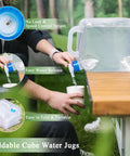 Collapsible Water Container With Spigot And Hook, BPA Free Foldable Water Jug, 20L/5.3 Gallon Capacity in use outdoors