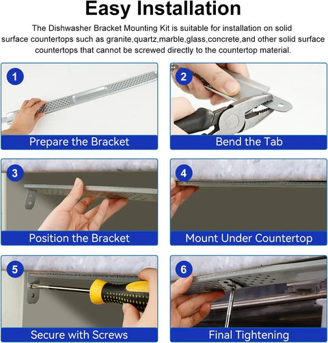 Easy installation instructions for Hella Tough Rock Solid 24 Inch Dishwasher Mounting Kit For Granite And Quartz Countertops.