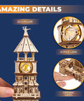 Lighthouse Of Alexandria 3D Wooden Puzzle Kit For Adults With LED Night Light, DIY model with acrylic lens and opening gates
