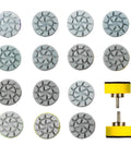 One Inch Diamond Polishing Pad Kit For Detail Finishing, 14 Piece Grit Range From 50 To 10000 with hook and loop backing holder