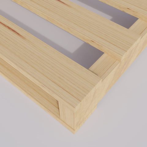 Close-up of Two Way Entry Heavy Duty Wooden Pallets 38x36x5 2 Pack For Commercial Use Forklift And Pallet Jack Friendly Industrial Grade Hardwood