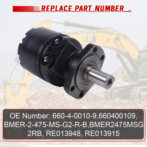Drop-In Hydraulic Motor Assembly Replacement For White Drive Systems High Torque 660-4-0010-9 660400109 BMER-2-475-MS-G2-R-B BMER2475MSG2RB RE013948 RE013915 on excavator
