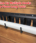 Heavy Duty E Track J Hooks Set For Enclosed Trailers And Cargo Vans X Track Compatible Steel Hanger Anchors 12 Piece Trailer Storage Gear with long tools hanging