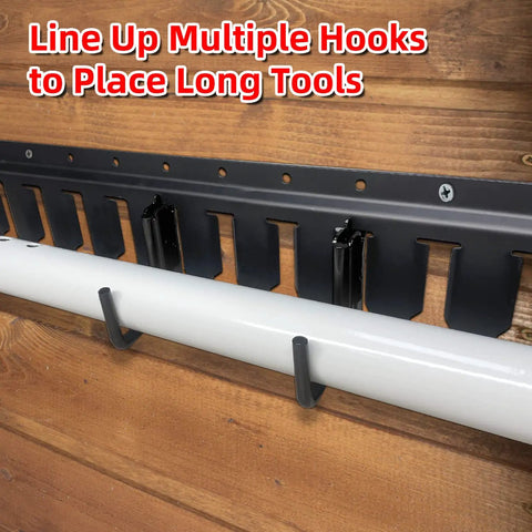 Heavy Duty E Track J Hooks Set For Enclosed Trailers And Cargo Vans X Track Compatible Steel Hanger Anchors 12 Piece Trailer Storage Gear with long tools hanging