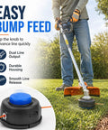 Pro T25 Tap Feed Trimmer Head Repair Kit With Blue Bump Knob And Spring For Husqvarna 325RJX, black plastic head