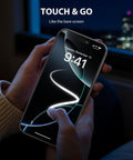 iPhone 17 Pro Max Privacy Screen Protector 6.9 Inch Purple Gradient Anti Spy Glass Shield installed on phone in hand