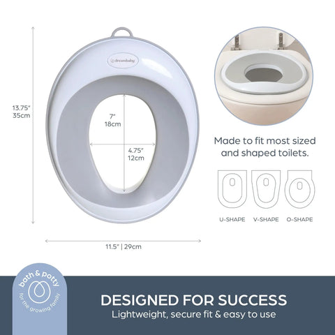 Toddler Non Slip Potty Training Seat, Ultra Soft Cushion Cover With Quick Wipe Sanitizing, Universal Fit Adapters For Round Or Elongated Toilets, Smooth Travel Essentials For Kiddos