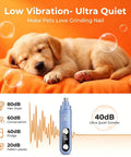 Smooth Sail Five Speed Dog Nail Grinder With Bright Led And Dust Bucket For Zero Drama Furbaby Paw Care USB powered, quiet design.