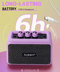Compact 5W Guitar Amp For On The Go With Dual Speakers Bluetooth Wireless Connectivity Rechargeable Battery Clean
