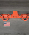 USA Made Compact Farm Utility Tractor Bucket Bolt On Chain Grab Hooks and D Rings Receiver Trailer Hitch Kit with orange coat