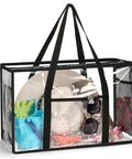 Clear Beach Tote Bag See Through PVC Waterproof Design Stadium Approved For Women Extra Large Transparent Shoulder Bag