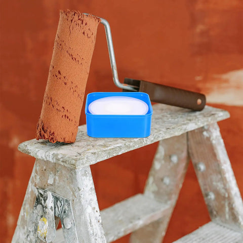 Top Shelf PTFE Adhesive Seal Tape 10 Rolls Of Water Leak Repair Wrap For Pipes And Threads Gonna Save Ya Time With This Ninja Tight DIY Plumbing Fix Daily on a paint ladder with a roller.