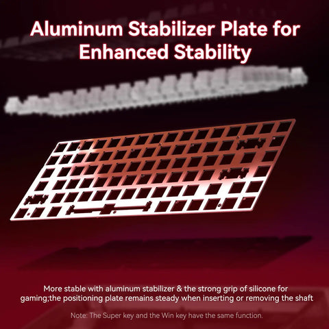 Aluminum stabilizer plate for Sick Speed Wireless Gaming Keyboard With Seventy Five Percent Layout for enhanced stability.