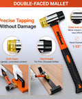 Double-faced mallet from All-In-One 45-Piece Laminate Flooring Tools Kit with soft and hard heads for versatile use.