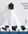 Matte Black Stainless Steel Towel Hook For Bathroom Wall Mount No Fuss Modern Hand Towel Coat Rack Sleek Durable Multi Purpose Wall Hanger For Towels Coats Bags Caddies And More