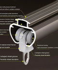 Wall Mounted Blackout Curtain Rod Track 260cm Aluminum Alloy Heavy Duty Rail For Windows Living Room Bedroom Office Bathroom White Finish No Fuss Install And Smooth Operation, close-up roller track
