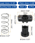 Two Pack Anti Backlash Spring Loaded Nuts For TR8x4 POM Acme Thread CNC And 3D Printer Builds Elimination Gap Nut With 2 M3 Holes 2 Start 4mm Lead DIY Ready For Smooth Linear Motion with dimensions and components
