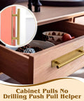 50 Pack Self Stick Push Pull Helper Drawer Pulls Stick On Cabinet Handles ABS Plastic Adhesive Door Hardware Gold Finish