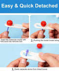 Easy removal tool for 208 Piece Molecular Model Kit For Organic Chemistry with red atom and bond link demonstration.