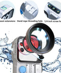 Underwater Phone Case For Snorkeling And Diving, Waterproof To 131 Feet With Crystal Clear View, highlighting lens and features