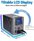 Beast 110W Desoldering Station with four nozzles, tilt LCD showing temperature on display, 6.1x8.7x4.7 inches dimensions